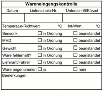 Holzgriffstempel 'Wareneingangskontrolle #3', ca. 73 x 64 mm